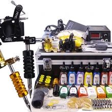 Ротационная Машина для татуировки набор в комплекте 2 шт татуировки чернила для татуажа наконечник инструмент оборудование тату роспись по телу коробка для переноски татуировки принадлежности