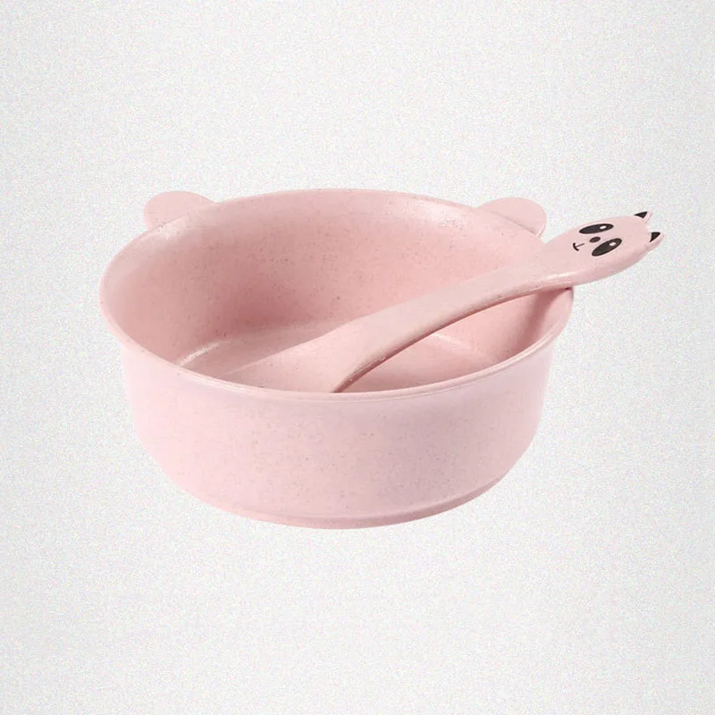 2-Pcs-Set-Baby-Feeding-Food-Tableware-Panda-Wheat-Kid-Dishes-Eco-Friendly-Children-Training-Dinnerware (2)