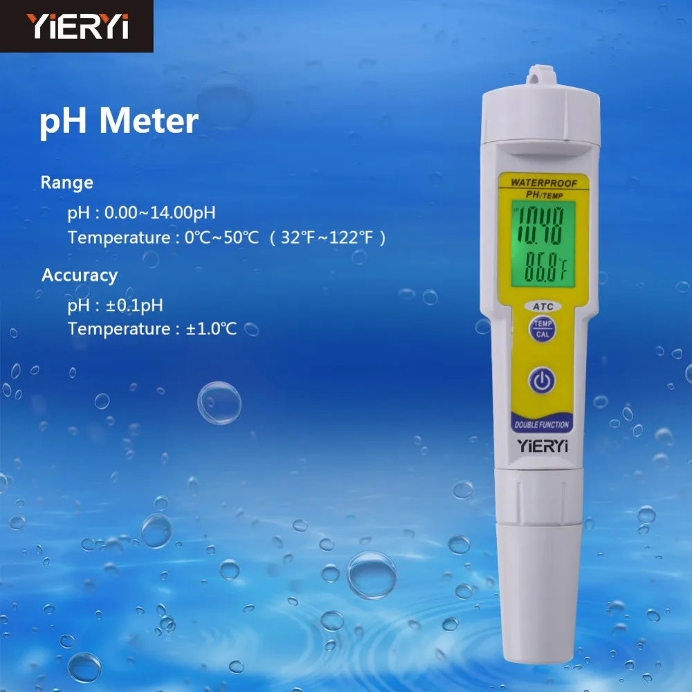 yieryi Professional Mini PH Meter Automatic Correction Waterproof