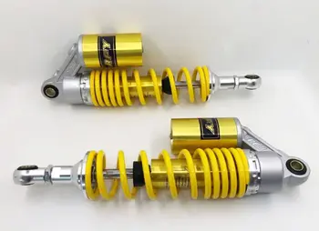 

2 pcs Universal 340mm Motorcycle 7mm Spring Nitrogen Rear Shock Absorber for honda cb400 yamaha suzuki yellow