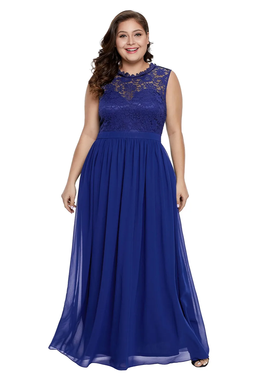 Blue-Long-Pleated-Plus-Size-Lace-Bodice-Prom-Dress-LC611037-5-3