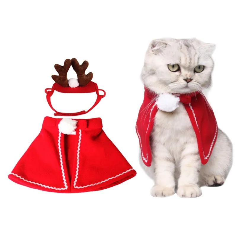 Pet Costume For A Cat Cloaks Mantle With Buckhorn Suit Set Clothes For