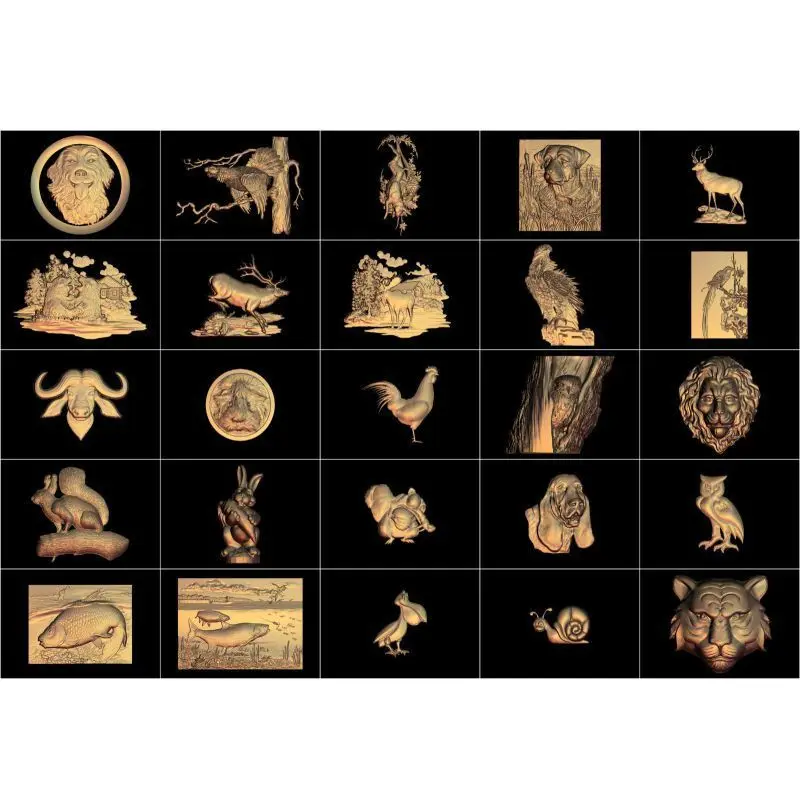 103pcs/set Animal 3d model STL relief for cnc STL format 3d model for cnc stl relief artcam vectric aspire