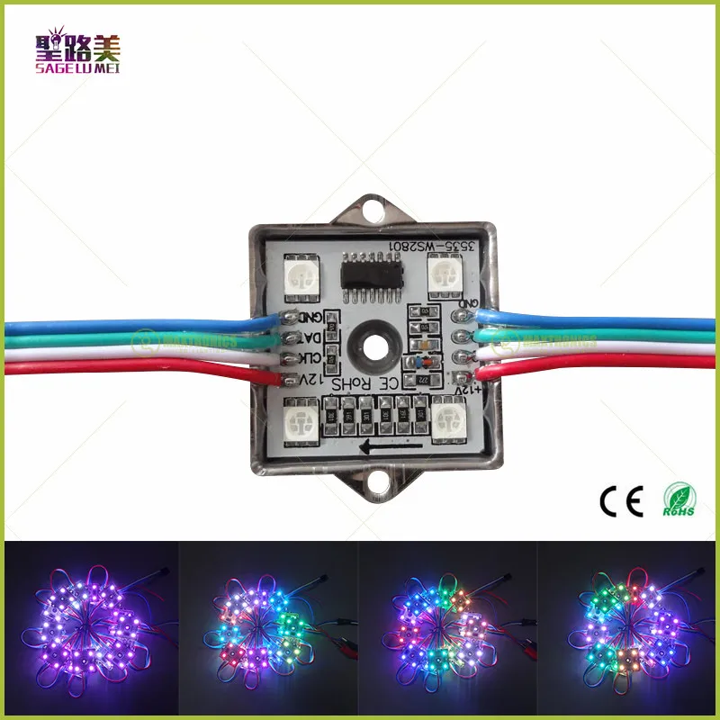 20pcs-SPI-Waterproof-WS2801-LED-Pixel-Module-string-4pcs-SMD-RGB-5050-1pcs-WS2801-ic-DC12V 1