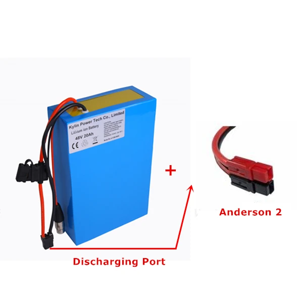 48 V 20AH литий-ионный Электрический скутер велосипед Батарея с 30A BMS Совета и Зарядное устройство Порты для 750 W 1000 W электровелосипед велосипед двигателя - Цвет: Anderson 2