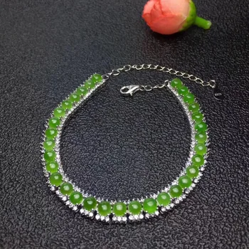 

Natural green jasper Bracelet Natural gemstone Elegant luxurious big array Bracelet 925 silver bracelet women party Jewelery