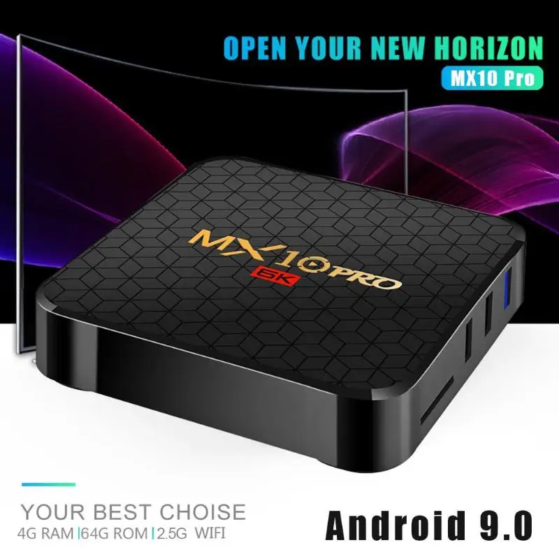 MX10 Pro tv Box 4 Гб+ 64 Гб/32 ГБ США/ЕС Android 9,0 Allwinner H6 четырехъядерный 64-разрядный процессор ARM Cortex-A53 процессор Mali T720 GPU 6K телеприставка