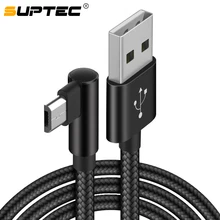 SUPTEC 90 градусов Micro USB кабель 2.4A Быстрая зарядка данных провода Шнур зарядное устройство кабель для Android samsung S6 S7 Edge Xiaomi huawei LG