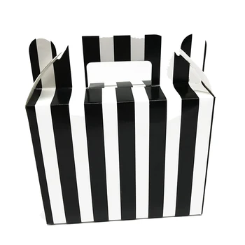 

NEW 6PCS/LOT BLACK STRIPES THEME CANDY BOXES BLACK STRIPES THEME BIRTHDAY PARTY FAVORS BLACK STRIPES THEME GIFT BOXES