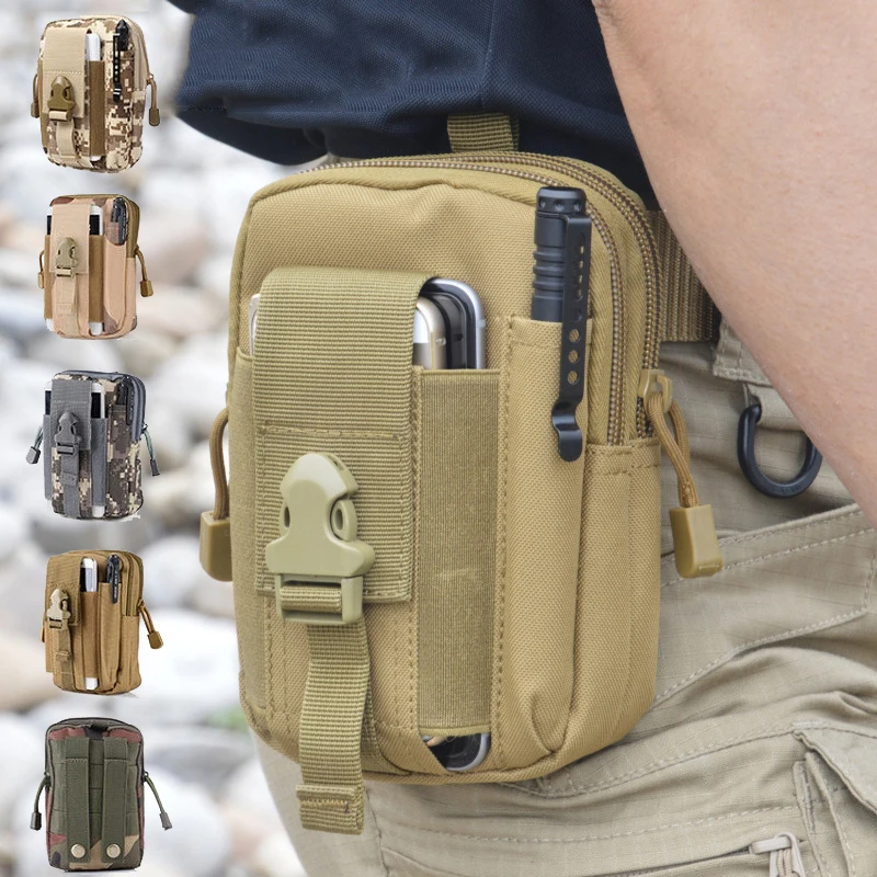 

Outdoor Climbing Mobile Phone Bags Military Tactical Waist Phone Bag Belt Pouch Holster Cover Case With Zipper for iPhone X 8 7