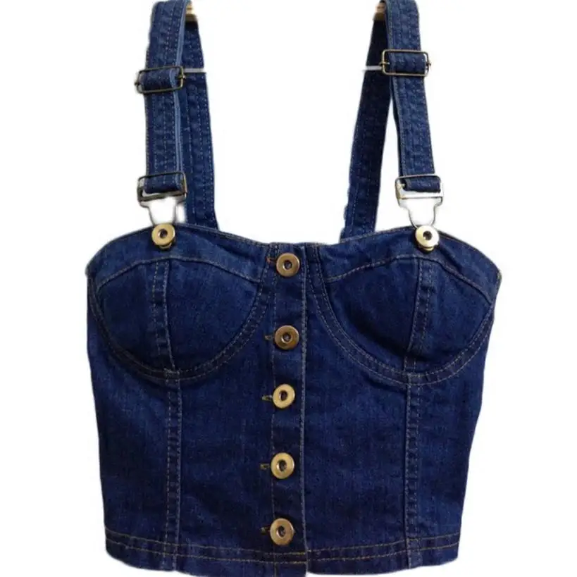 

New Short Sexy Camis Tops Summer Denim Cotton Short Party Crop Top Camis