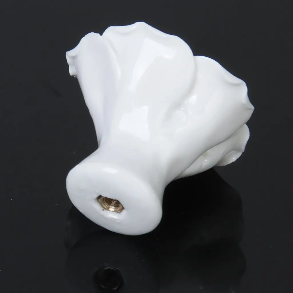 

HOT SALE 1 x Rose Flower Ceramic Kitchen Furniture Cabinet Cupboard Handle Pull Knob---White
