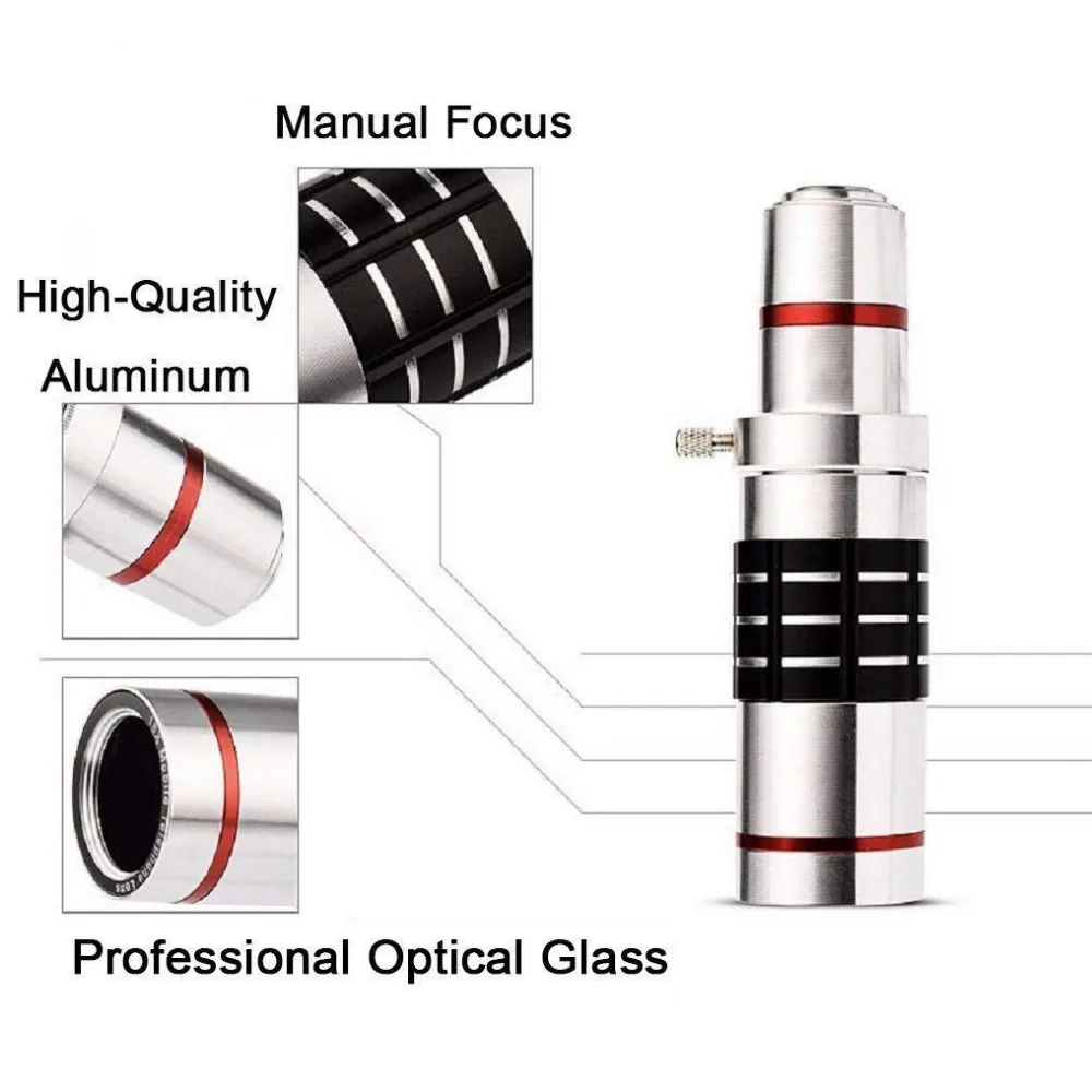 18X телеобъектив камеры клип на сотовый телефон камера телескоп объектив с гибким штативом и зажимом для iPhone, samsung, htc