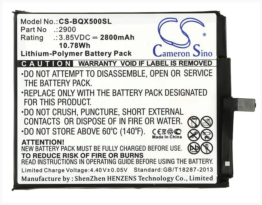 Cameron Sino 2800mAh battery for BQ Aquaris X5 Cyanogen Edition 2900 Mobile SmartPhone Battery | Мобильные телефоны и