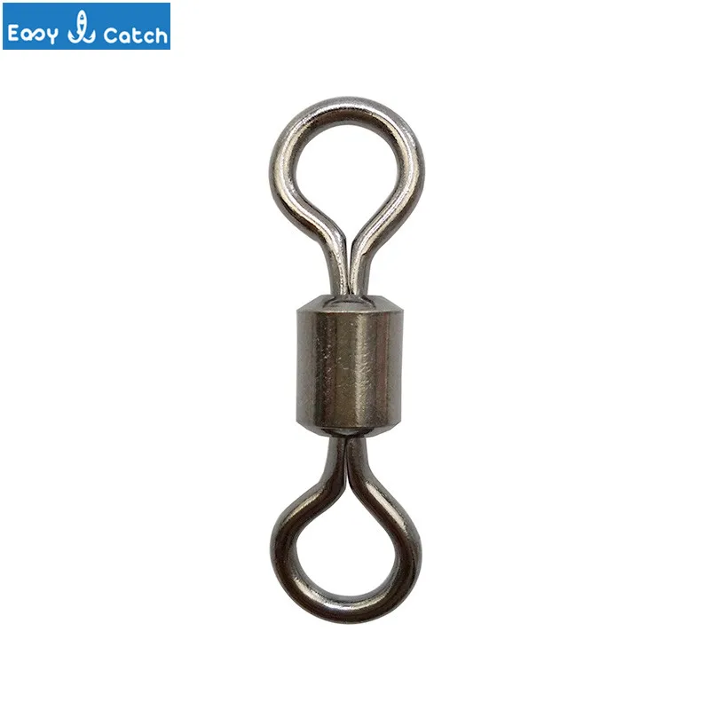 Easy Catch 100pcs Rolling Fishing Swivel With Solid Ring Rolling