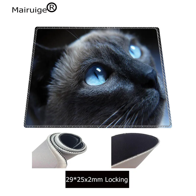 Mairuige Light Blue Eye Cat Super Large Mouse Pad Natural Rubber Material Waterproof Desk Gaming Mo