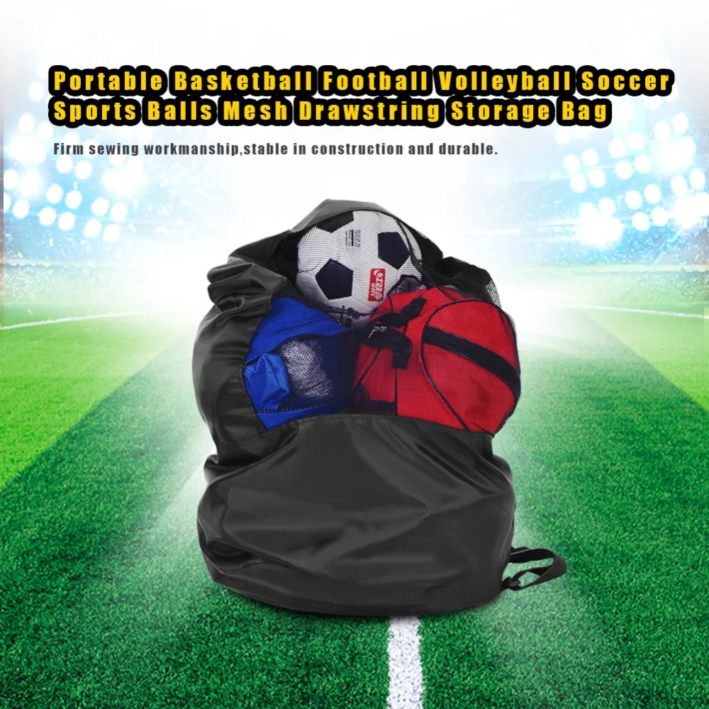 Портативный Баскетбол Футбол волейбол Футбол хранения Спортивные сумки Водонепроницаемый сетки хранения шнурок Спортивные сумки большое пространство