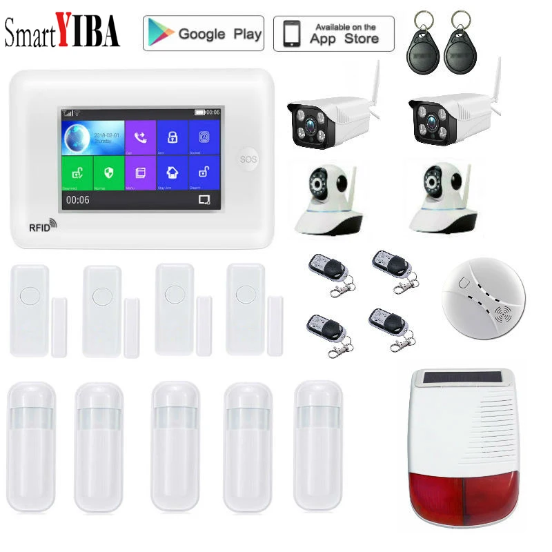 SmartYIBA 3G Home Security Alarm System IP Camera Wireless WIFI Burglar Alarm Sensor Motion Android IOS APP Control Amazon Alexa