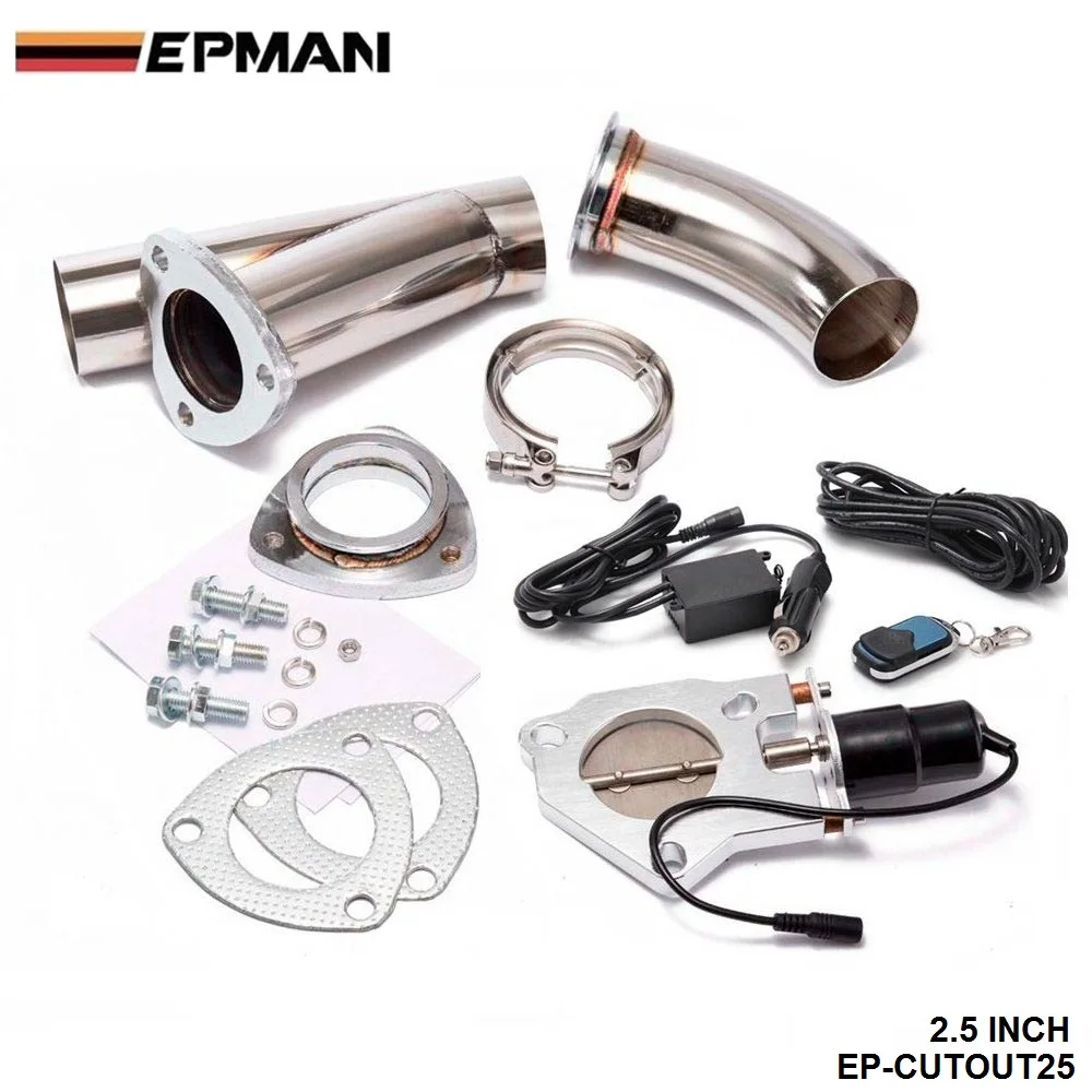 2.5 INCH EXHAUST CUTOUT ELECTRIC DUMP Y PIPE CATBACK CAT BACK TURBO