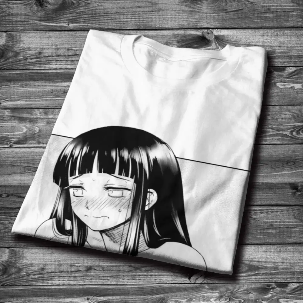 Винтажная Футболка Ahegao Hinata Waifu из чистого хлопка, мужской с круглым воротником, S-6XL размера плюс, Мужская футболка