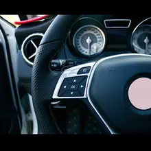 Рулевое колесо кнопки рамка декоративная крышка Накладка 2 шт. для Mercedes Benz CLA C117 2013- Нержавеющая сталь автомобильные аксессуары