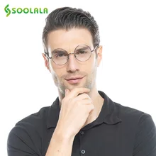 SOOLALA, круглые женские и мужские очки для чтения, легкие ретро очки, оправа, весенние навесные очки для пресбиопии, очки для чтения+ от 0,5 до 4,0