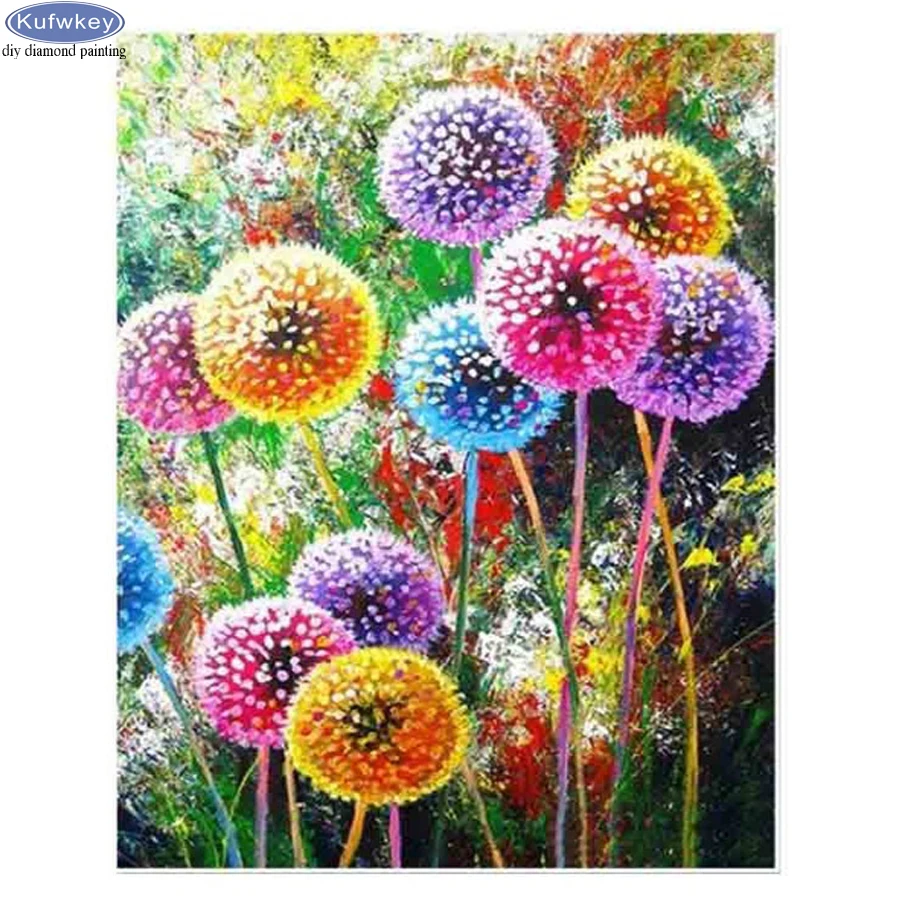 

5D DIY Diamond Embroidery Colorful dandelion Full Square Diamond Painting Mosaic Pictures Of Rhinestones Home Decoration