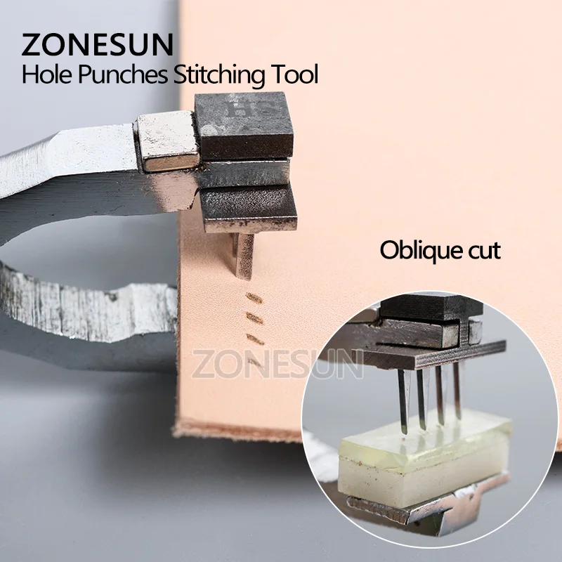 ZONESUN дырокол инструмент для шитья плоскогубцы расстояние долото пирсинг кусачки для кожаного ремешка ремешок для часов ремень полый Дырокол