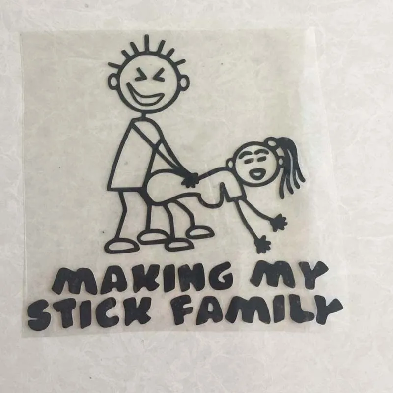

(20 pieces/lot) Making My Stick Family Car Motorcycle Stickers Funny Decoration Decals For Auto Window Body Car Styling