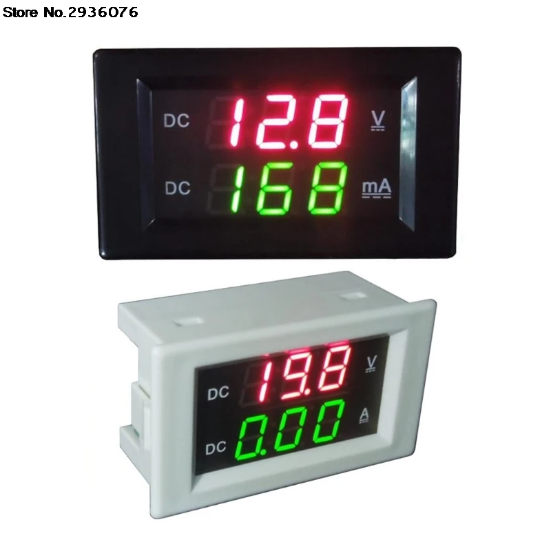 

DC 100V 20A Digital Dual Voltmeter Ammeter DC VOLT AMP Tester Gauge With Red And Green Led Independent Power Supply