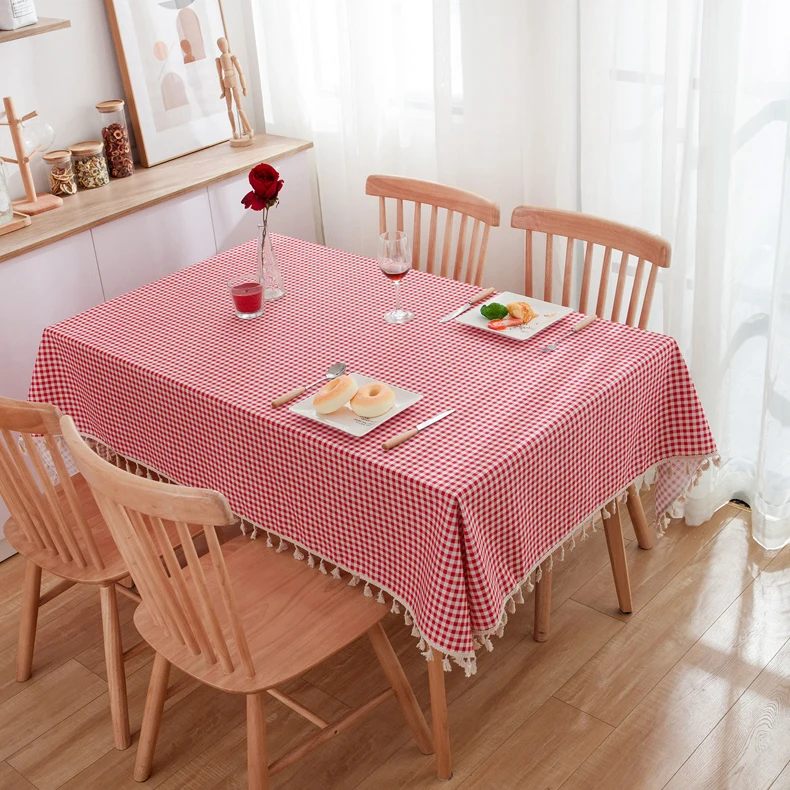 Новое поступление Японии скатерть для стола в полоску красные, синие полосатая скатерть с кисточкой пледовая скатерть крышка домашний текстиль покровно ZC051
