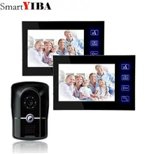 SmartYIBA " сенсорный дисплей безопасности дверной Звонок визуальный домофон домашний мониторинг видео домофона ИК камера RFID разблокировка домофона комплект