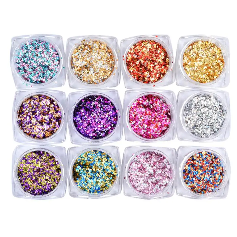 Buy 12 pc Nail Art Sequins Nail Art Mini Hexagonal