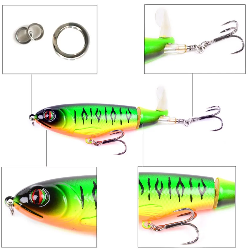 1 шт. Whopper Plopper 105 мм 17,2 г Искусственная верхняя водная рыболовная приманка вращающийся хвост воблеры профессиональные Поппер рыболовные снасти