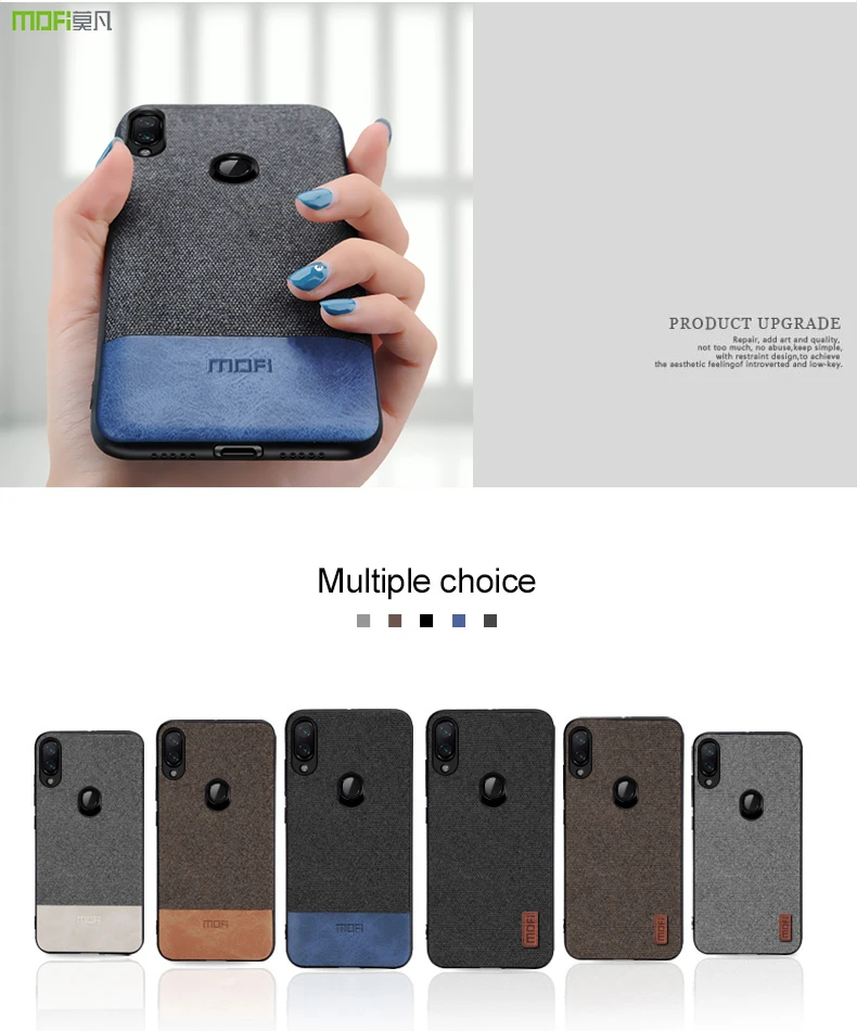 Dành Cho Xiaomi Redmi Note 7 Bao Note7 Lưng Vải Dẻo Silicone Bảo Vệ Coque MOFI Ban Đầu Redmi Note 7 pro