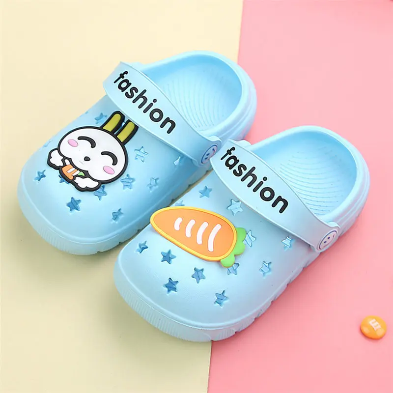2019 Summer Children's Shoes Baby Slippers Cartoon Dog Indoor Anti-skid Boys And Girls Baby Rabbit Slippers Children Beach Shoes
