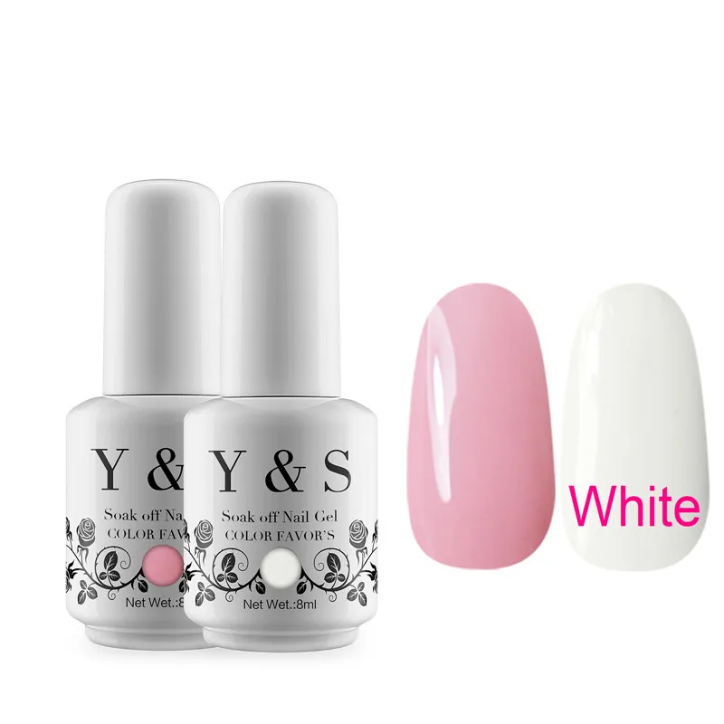 Y&S French Manicure Nail Gel Polish White and Pink Colors Hot Sale UV
