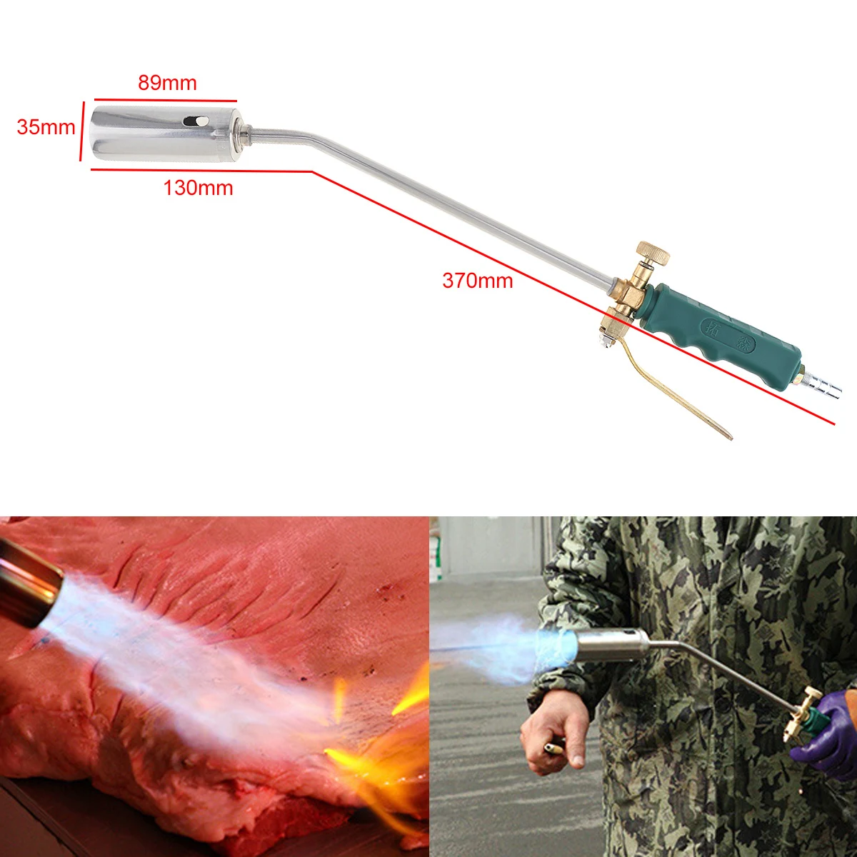 Double Switch Type Liquefied Gas Torch Welding Spitfire-Gun Support Oxygen Acetylene Propane for Barbecue / Hair Removal