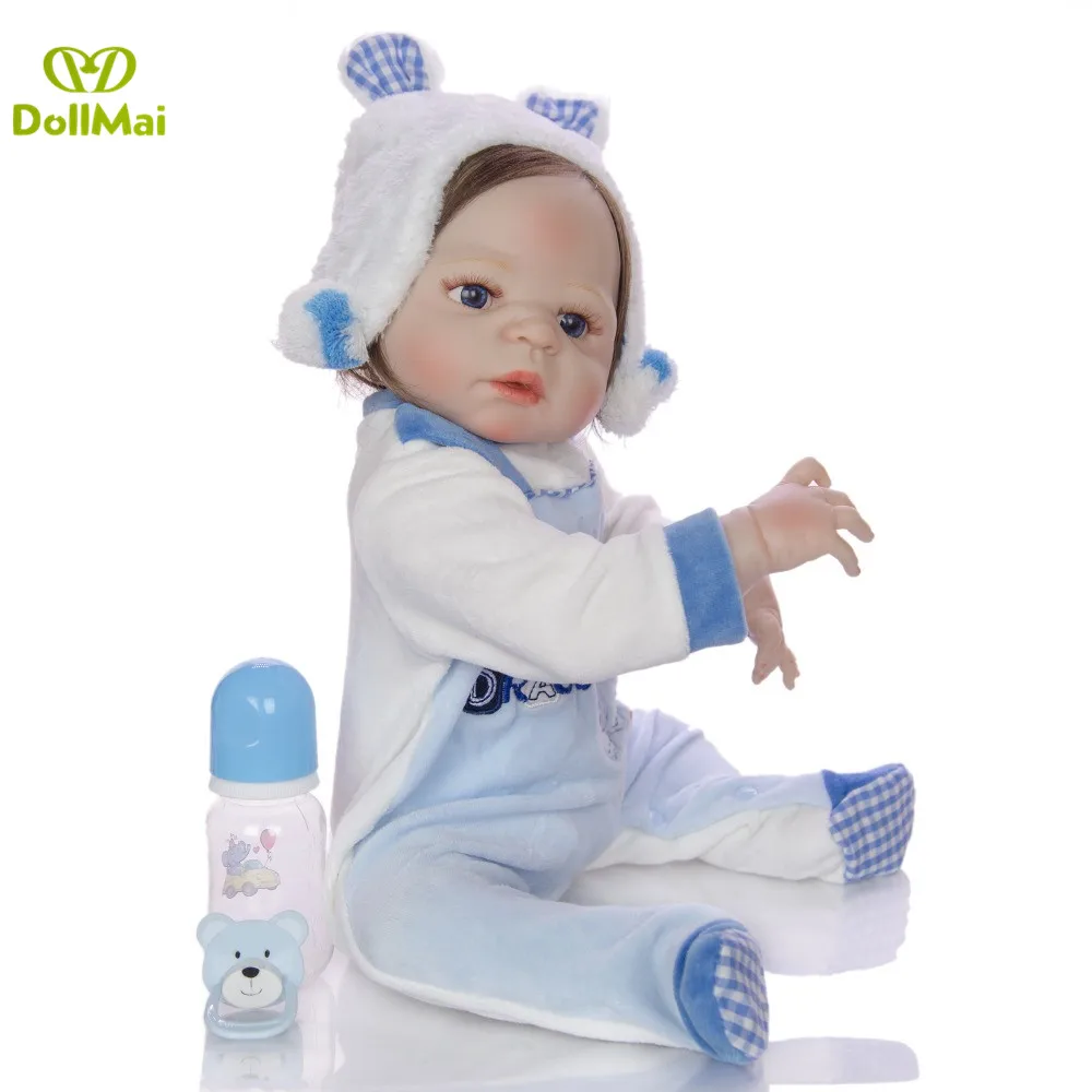 57 см bebes reborn de силиконовая кукла-младенец, мальчик игрушки для детей подарок menino boneca reborn