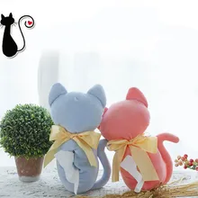 Милый мультяшный автомобильный подлокотник с кошкой, тканевая сумка, мягкий короткий плюшевый чехол на спинку сиденья, чехол-держатель с бантом для девочек