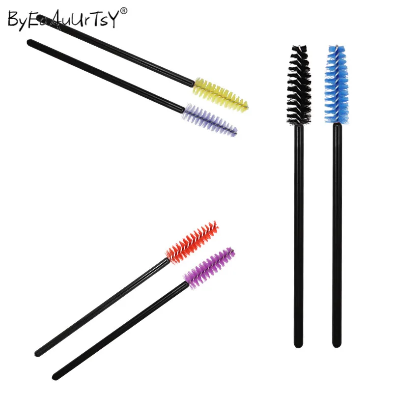 50PcsPack Disposable Micro Eyelash Brushes Mascara Wands Applicator Wand Brushes Eyelash Comb Brushes Spoolers Makeup Tool Kit (3)