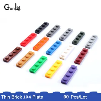

100Pcs/Lot MOC Plate thin Bricks 1 x 4 Small Dots Plates Building Blocks Bulk Parts Creator Educational DIY Compatible with 3710