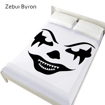 

3D Bed Sheets On Elastic Band Bed,150/180/160x200 Fitted Sheets,Mattress Cover for bed.Bedsheet Bedding,Bed Linen Halloween face