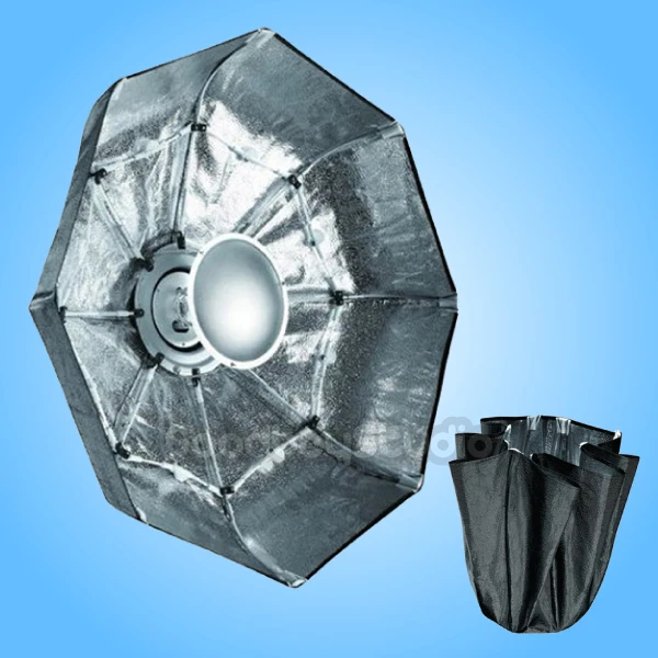 

70cm / 27" SILVER Portable Collapsible Beauty Dish Softbox with Alien Bees Alienbees Mount for Flash Strobe