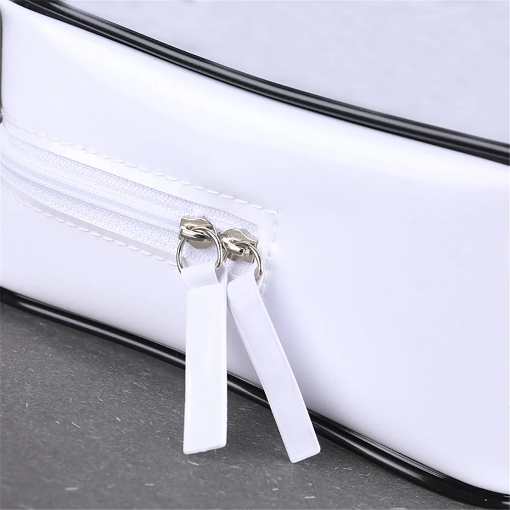 DEZEMIN White Transparent Cosmetic Bag with Dual Zipper Makeup Pouch, 2 Sizes (2)