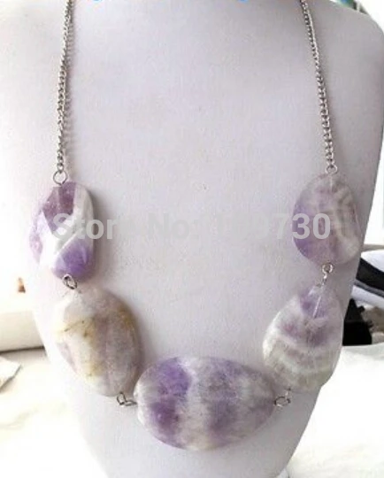 

Jewelr 002902 Stunning! Faceted Slab Amethyst Necklace 14KGP GP