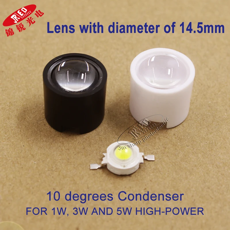 30pcs 1W 3W 5W LED lens 14.5mm concave lenses 10 degrees concentrated