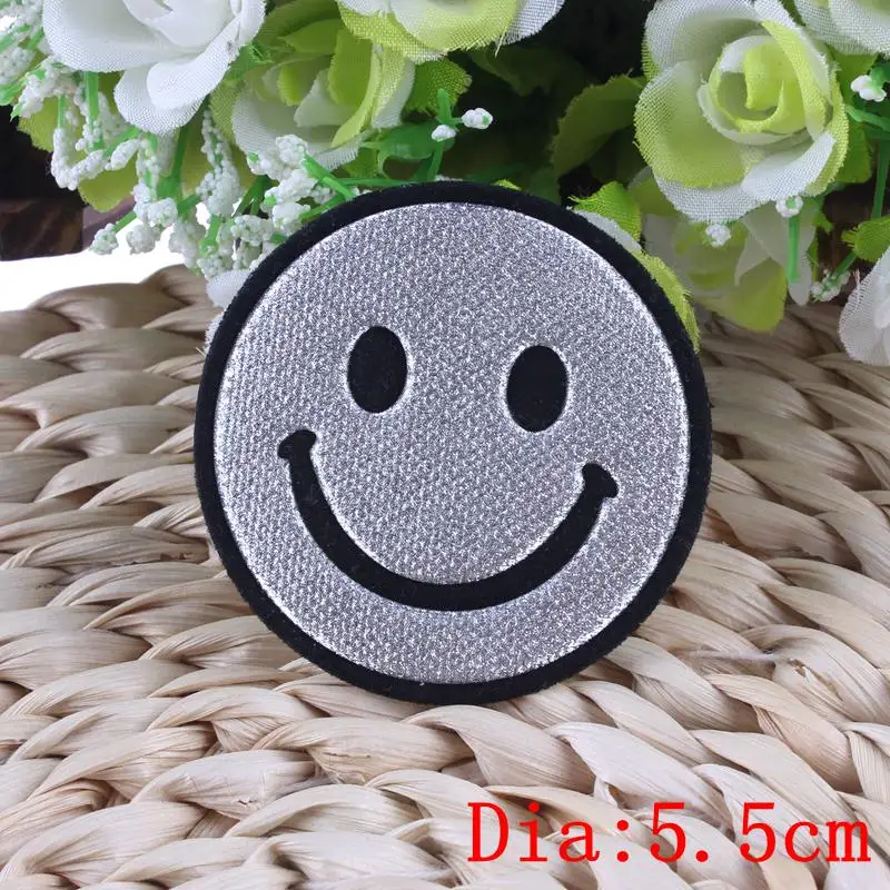 Hot Sale Custom Smile Patch Emoji Kids Iron On PVC Cute Patches For
