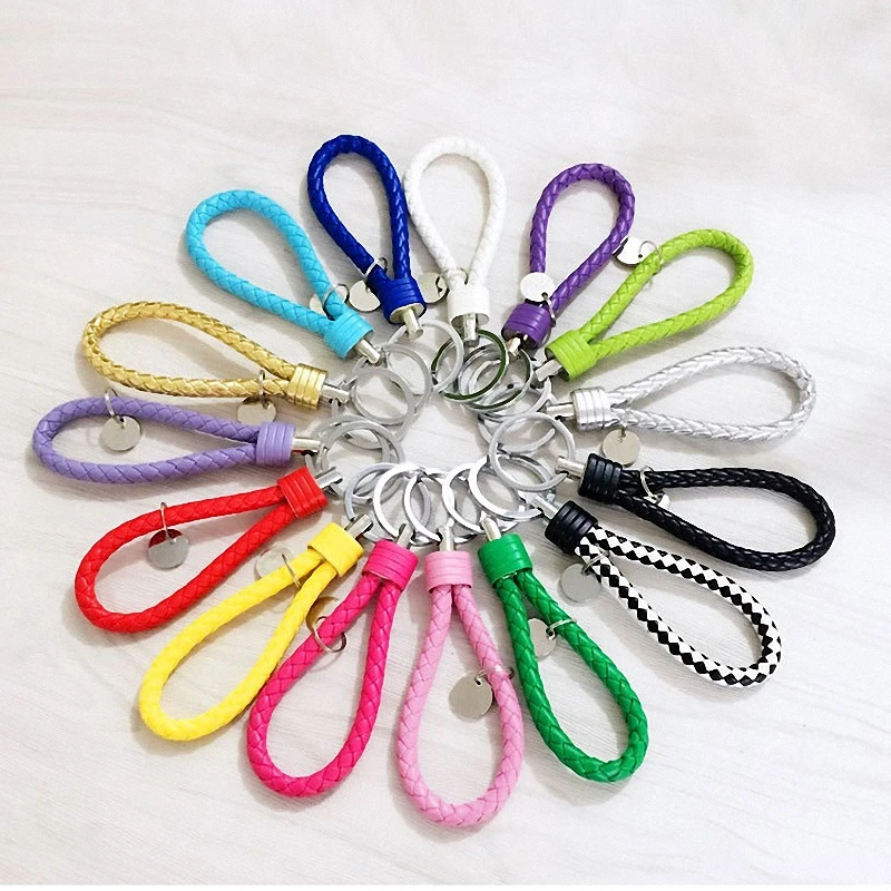 

TRACYKWOK Fashion Handmade Leather Rope Unisex Keychain Metal key rings Men or Women Key Holder Key Cover Auto Gifts TKK070