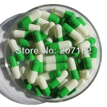 

(1000pcs/pack) 0# Green/White Color Gelatin Capsule, Empty Capsule---Cap and Body Separated